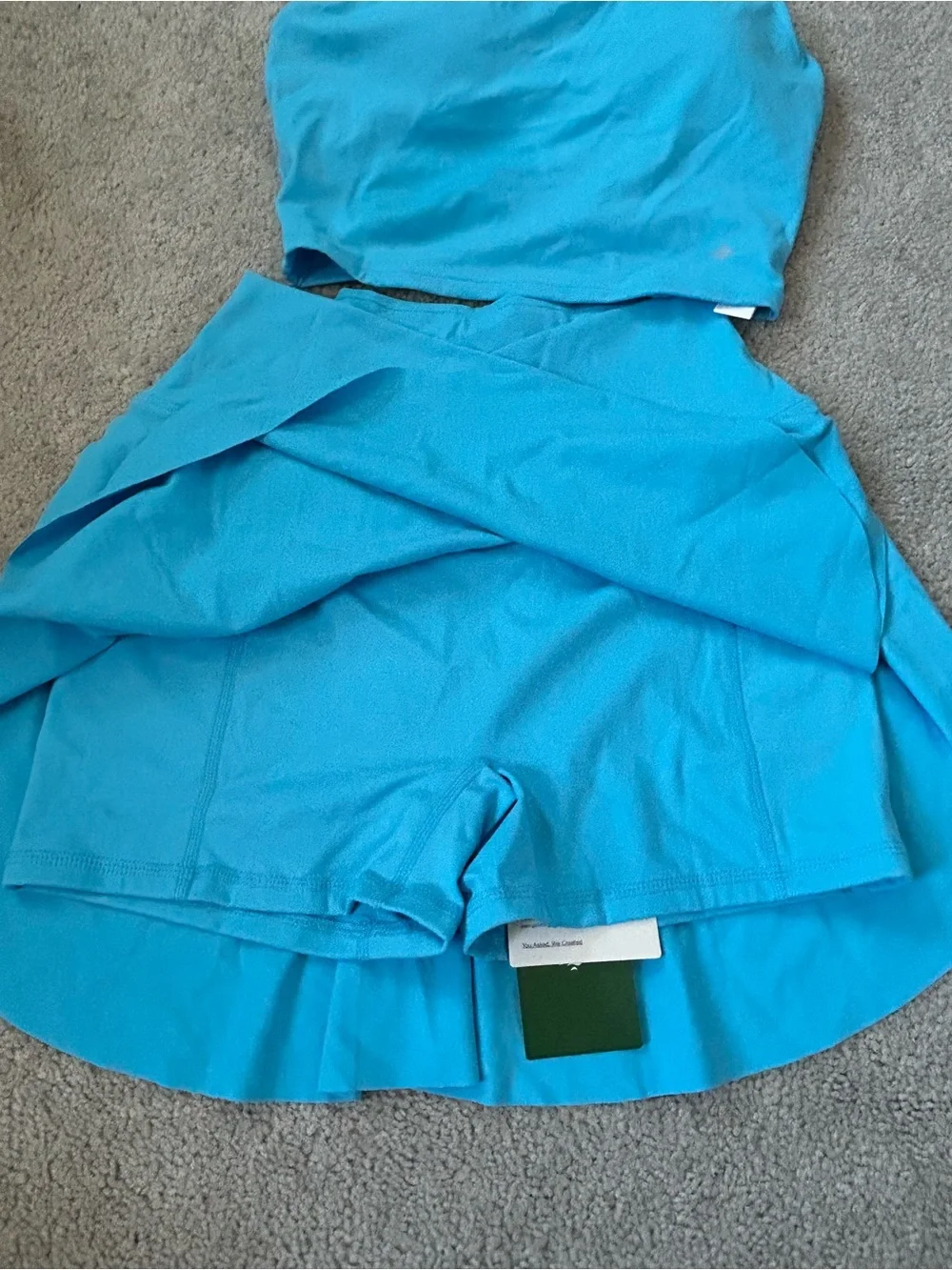 Halara workout set Bright Aqua Athletic Skirt and Crop Tank Set